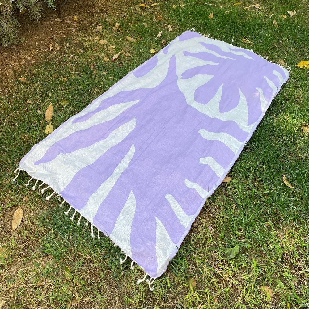 100% Organic cotton purple Peshtemal, Double-sided Beach - Spa towel, blanket